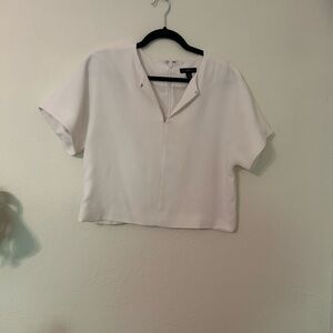 J Crew White Cropped Boxy Top